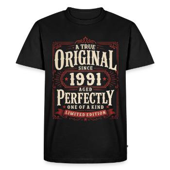 35th Birthday Gift Original Vintage 1991 - Men's Premium Organic T-Shirt - black - Front - Nico (187cm)