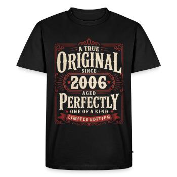 2000th Birthday Gift Original Vintage 2006 - Men's Premium Organic T-Shirt - black - Front - Nico (187cm)