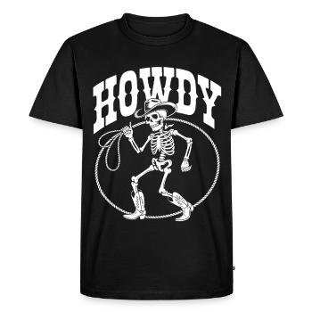 Danse en ligne : Salut Squelette - T-shirt Premium bio Homme - noir - Devant - Nico (187cm)