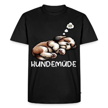 Chien fatigué Shih tzu Shih tzus Shih tzu Propriétaire de Shih tzu - T-shirt Premium bio Homme - noir - Devant - Nico (187cm)