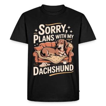 Dachshunds instead of plans - Men's Premium Organic T-Shirt - black - Front - Nico (187cm)