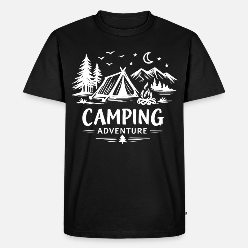 Camping Adventure - Männer Premium Bio T-Shirt - Schwarz