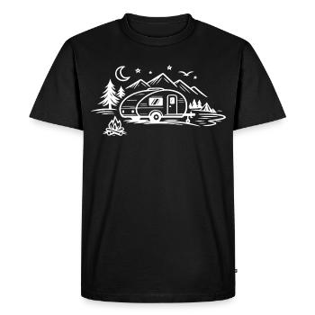 Camping Trailer Landscape - Men's Premium Organic T-Shirt - black - Front - Nico (187cm)