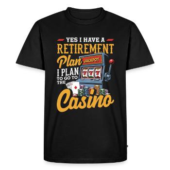 Casino Pension Retirement Gambling Slot Machine - Men's Premium Organic T-Shirt - black - Front - Nico (187cm)