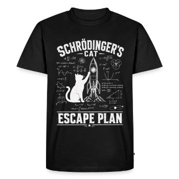 Chemise scientifique Schrödinger Chat - T-shirt Premium bio Homme - noir - Devant - Nico (187cm)