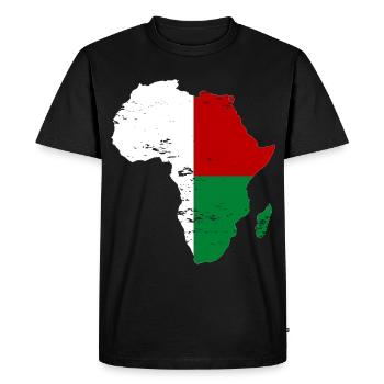 Madagascar Flag Africa - Men's Premium Organic T-Shirt - black - Front - Nico (187cm)
