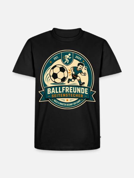 Ballfreunde Seitenstecher - Männer Premium Bio T-Shirt - Schwarz