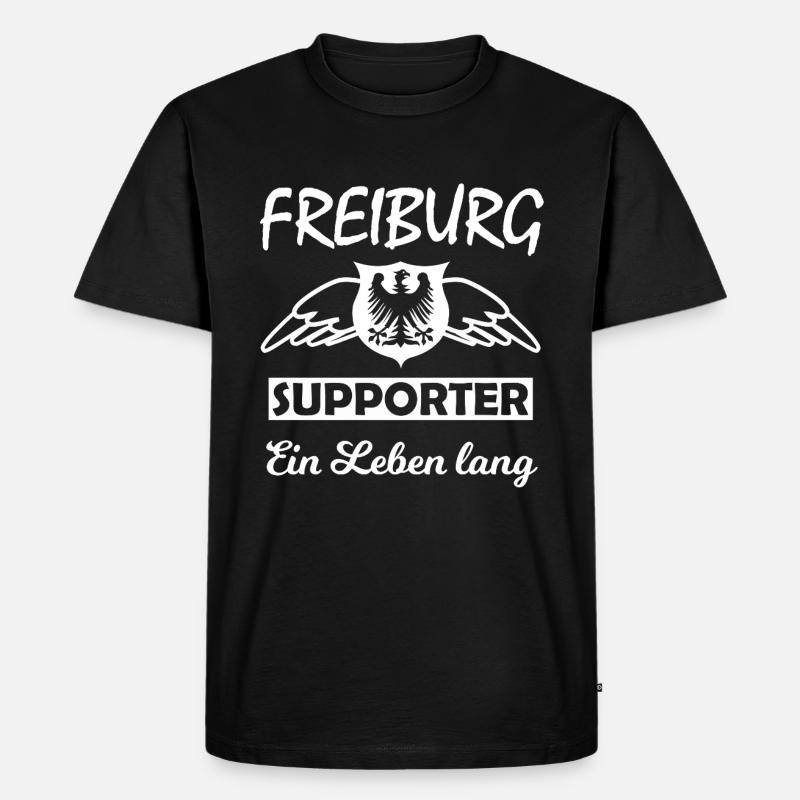 Freiburg Supporter Ein Leben Lang - Männer Premium Bio T-Shirt - Schwarz