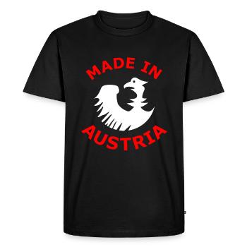 Made in Austria Eagle Logo Silhouette - Men's Premium Organic T-Shirt - black - Front - Nico (187cm)