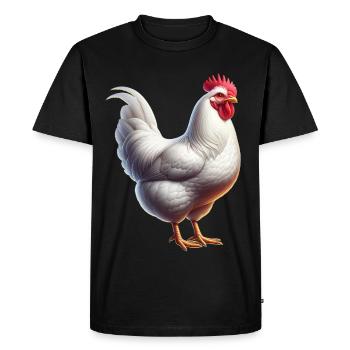 Leghorn Chickens - Men's Premium Organic T-Shirt - black - Front - Nico (187cm)