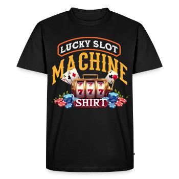 Lucky Slot Machine Casino Gambling Vegas - Men's Premium Organic T-Shirt - black - Front - Nico (187cm)