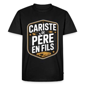 Cariste De Père En Fils Cadeau Humour Métier - T-shirt Premium bio Homme - noir - Devant - Nico (187cm)