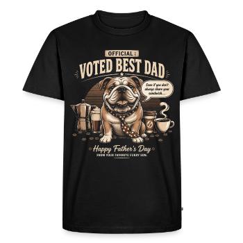 Meilleur Papa Chien Voté - Fête des pères - T-shirt Premium bio Homme - noir - Devant - Nico (187cm)
