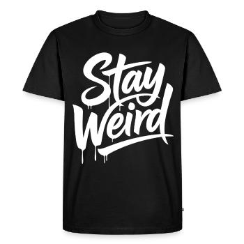 Stay Weird Graffiti Lettering - Men's Premium Organic T-Shirt - black - Front - Nico (187cm)