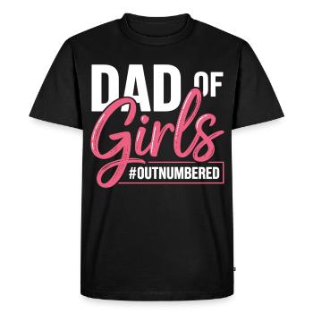 Papa des filles en infériorité numérique Papa qui dit - T-shirt Premium bio Homme - noir - Devant - Nico (187cm)