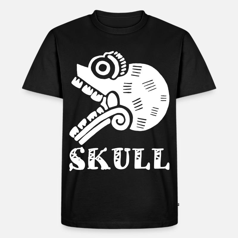 Stammesschädel (Weiß) - Männer Premium Bio T-Shirt - Schwarz