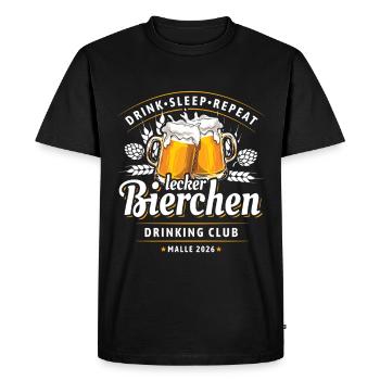 Malle 2026 - Delicious Beer Drinking Club - Men's Premium Organic T-Shirt - black - Front - Nico (187cm)