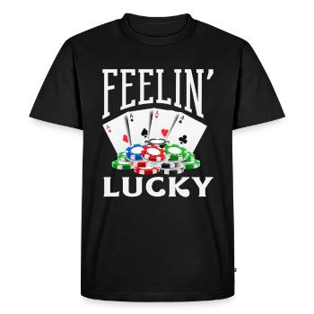 Happiness Casino Gambling Poker Card Game - Men's Premium Organic T-Shirt - black - Front - Nico (187cm)