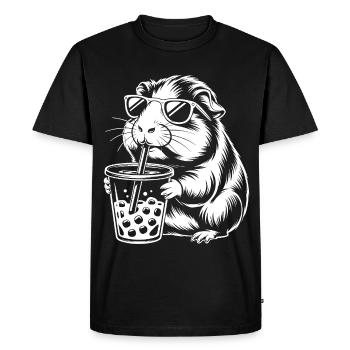 Guinea pig with sunglasses - Men's Premium Organic T-Shirt - black - Front - Nico (187cm)