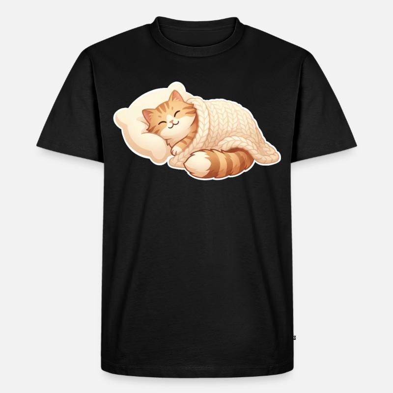 Cat sleeping - Men's Premium Organic T-Shirt - black
