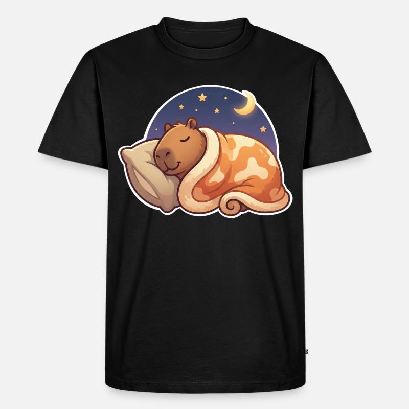 Capybara Sleeping - T-shirt Premium bio Homme - noir