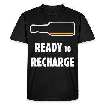Prêt à recharger (Bière / Bière / NEG 2C) - T-shirt Premium bio Homme - noir - Devant - Nico (187cm)