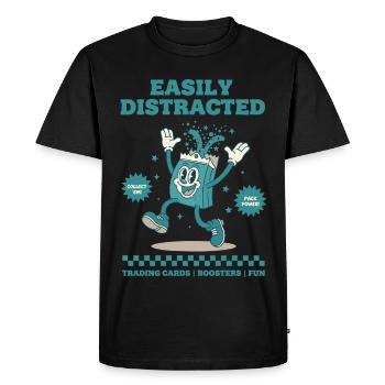Easily Distracted Trading Cards Boosters Fun Pack - Men's Premium Organic T-Shirt - black - Front - Nico (187cm)