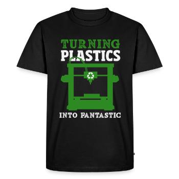Turning Plastic Into Awesome 3D Printer - Men's Premium Organic T-Shirt - black - Front - Nico (187cm)