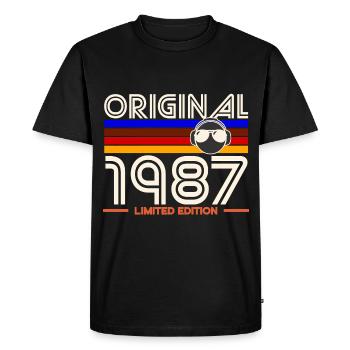 Original 1987 Limited Edition - Men's Premium Organic T-Shirt - black - Front - Nico (187cm)