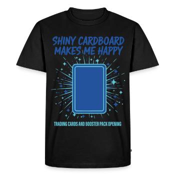 Shiny Cardboard Makes Me Happy Trading Cards - Men's Premium Organic T-Shirt - black - Front - Nico (187cm)