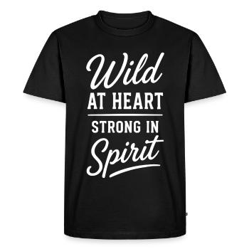 Un cœur sauvage fort en esprit Dire - T-shirt Premium bio Homme - noir - Devant - Nico (187cm)