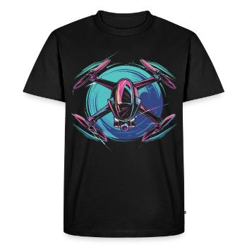Neon Drone - T-shirt Premium bio Homme - noir - Devant - Nico (187cm)