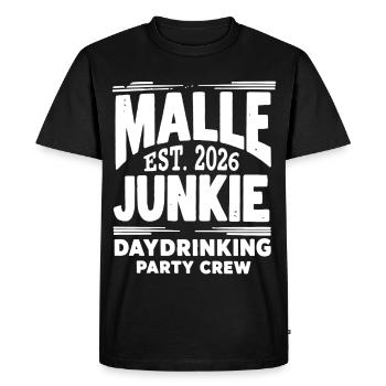 Équipe de la fête de la journée des accros à la consommation de Malle 2026 - T-shirt Premium bio Homme - noir - Devant - Nico (187cm)