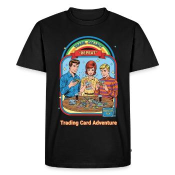 Trade Collect Repeat Trading Card Adventure - Men's Premium Organic T-Shirt - black - Front - Nico (187cm)
