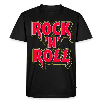 Rock 'N' Roll 3D Logo - T-shirt Premium bio Homme - noir - Devant - Nico (187cm)
