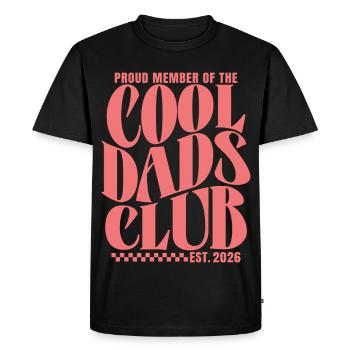 Club des papas cool - Cadeau pour futurs papas 2026 - T-shirt Premium bio Homme - noir - Devant - Nico (187cm)