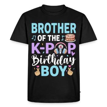 Frère du garçon anniversaire K-Pop - T-shirt Premium bio Homme - noir - Devant - Nico (187cm)