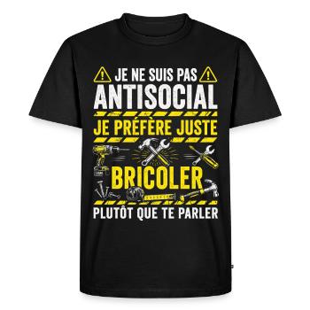 bricolage Cadeau humour Personnalisé - T-shirt Premium bio Homme - noir - Devant - Nico (187cm)