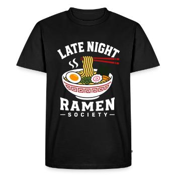 Motif de la société des ramen tard le soir Anime Japon - T-shirt Premium bio Homme - noir - Devant - Nico (187cm)
