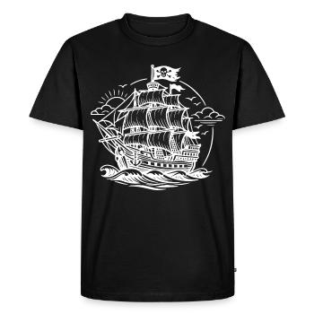 Bateau pirate - T-shirt Premium bio Homme - noir - Devant - Nico (187cm)