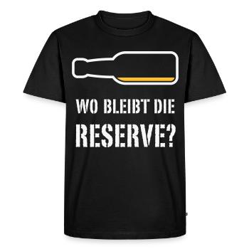 Where is the reserve? (Beer / Beer / NEG 2C) - Men's Premium Organic T-Shirt - black - Front - Nico (187cm)