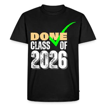Done Class of 2026 Senior Graduation Check Mark - Men's Premium Organic T-Shirt - black - Front - Nico (187cm)