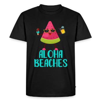 Aloha Beaches Cool Watermelon Vacation Summer - Men's Premium Organic T-Shirt - black - Front - Nico (187cm)