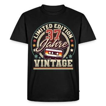 37th Birthday Vintage Cassette - Men's Premium Organic T-Shirt - black - Front - Nico (187cm)