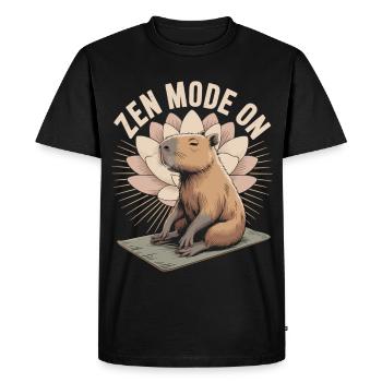 T-shirt de yoga Capybara Mode Zen activé - T-shirt Premium bio Homme - noir - Devant - Nico (187cm)