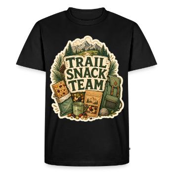 ÉQUIPE DE SNACKS DE RANDONNÉE Snacks - T-shirt Premium bio Homme - noir - Devant - Nico (187cm)