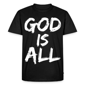 Dieu est tout - T-shirt Premium bio Homme - noir - Devant - Nico (187cm)