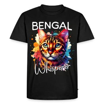 Le Murmureur de chats du Bengale - T-shirt Premium bio Homme - noir - Devant - Nico (187cm)