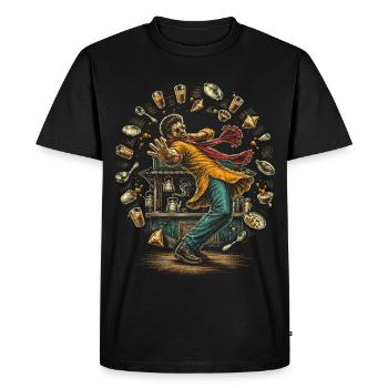 Bollywood - Men's Premium Organic T-Shirt - black - Front - Nico (187cm)