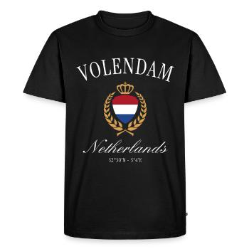 Couronne des armoiries de Volendam – Souvenir de voyage aux Pays-Bas - T-shirt Premium bio Homme - noir - Devant - Nico (187cm)